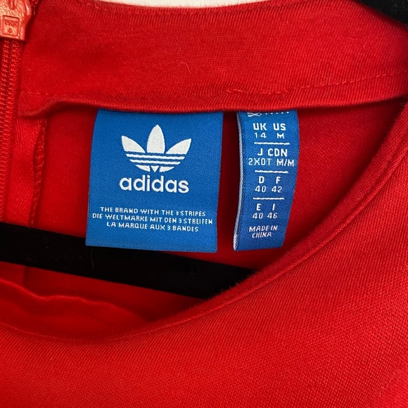 Adidas Originals Women Red Trefoil Logo Top - Picture 4 of 7